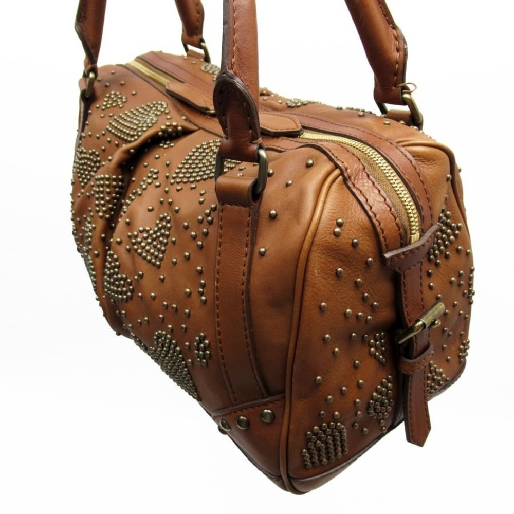 Burberry leather handbag metal brown